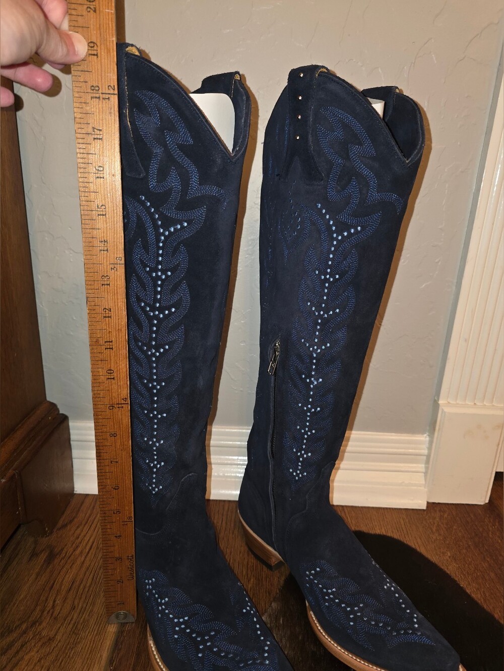 Old Gringo Blue Suede Tall Jager Boots, Women's 7.5 (Fit Like Mayra's) - Picture 2 of 16
